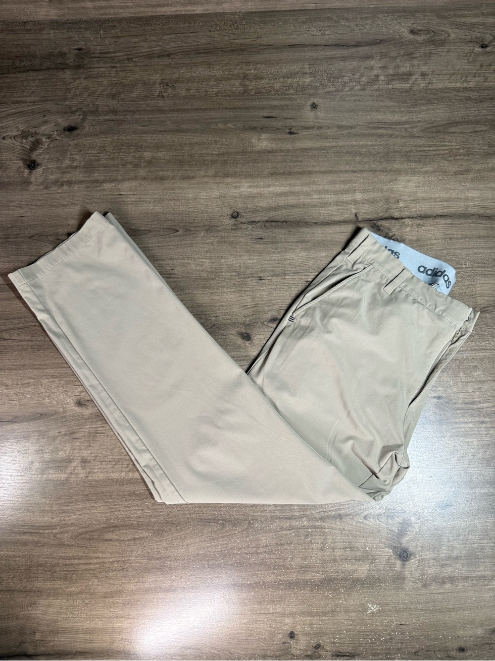 Adidas Men’s Beige Straight Leg Golf Pants Polyester Blend 32x32